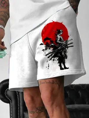 Men's Fashion Anime Print Pocket Shorts