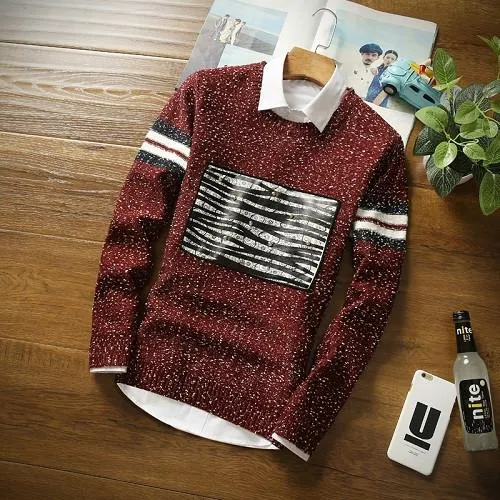 Men's Fashion Patchwork Sweater
