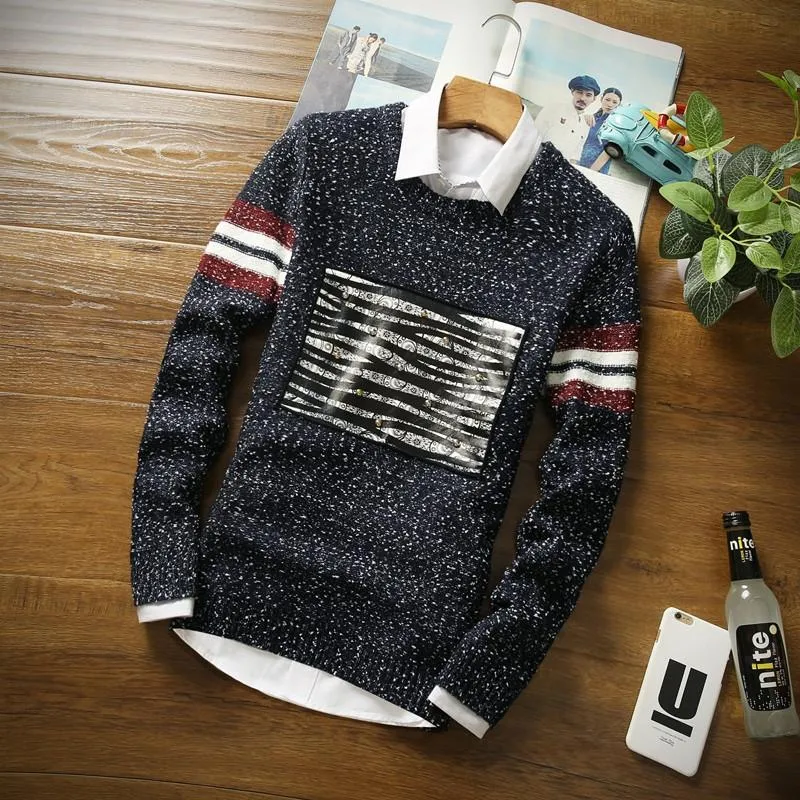 Men's Fashion Patchwork Sweater
