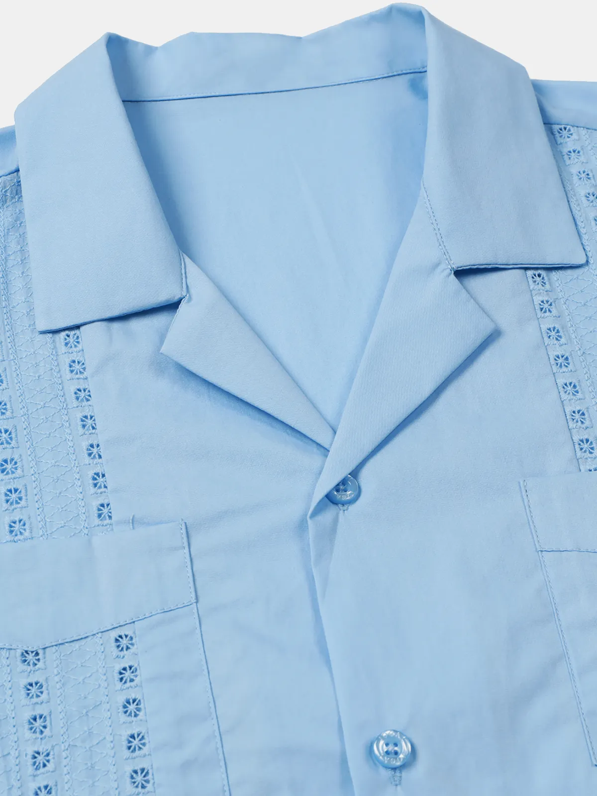 Men's Guayabera Cuban Short Sleeve Casual Button Beach Shirt