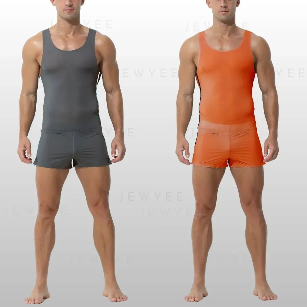 Men's Ice Silk Tank Top or Brief-Lined 2-in-1 Shorts  - JEWYEE AY 815 / 814