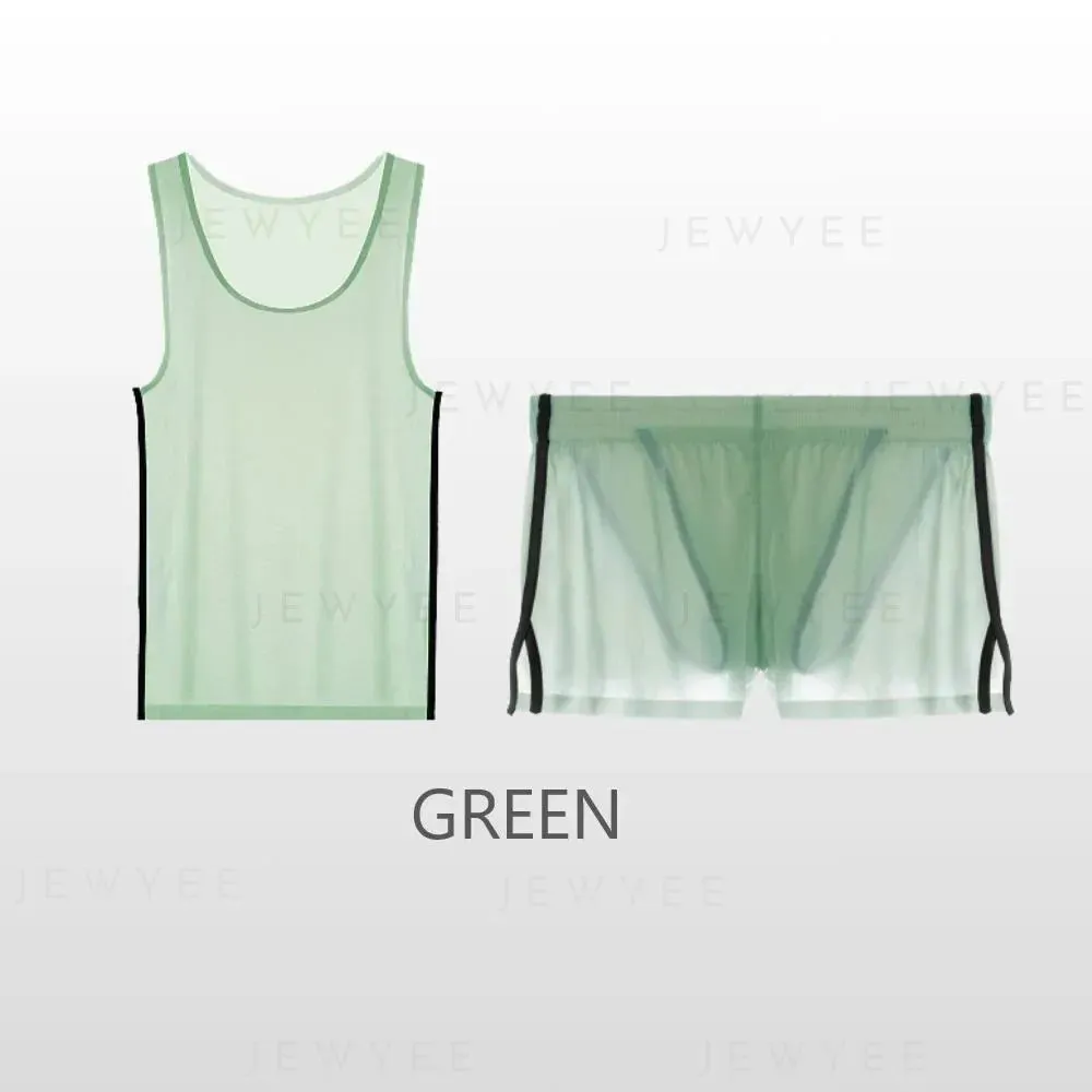 Men's Ice Silk Tank Top or Brief-Lined 2-in-1 Shorts  - JEWYEE AY 815 / 814