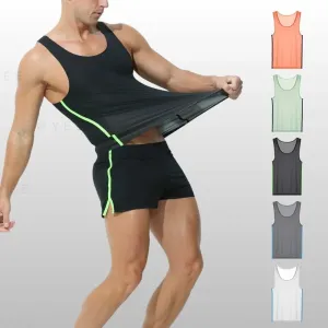 Men's Ice Silk Tank Top or Brief-Lined 2-in-1 Shorts  - JEWYEE AY 815 / 814