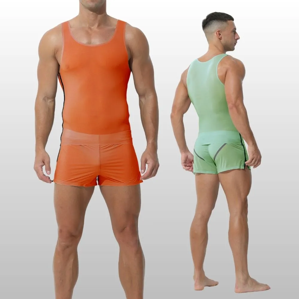 Men's Ice Silk Tank Top or Brief-Lined 2-in-1 Shorts  - JEWYEE AY 815 / 814