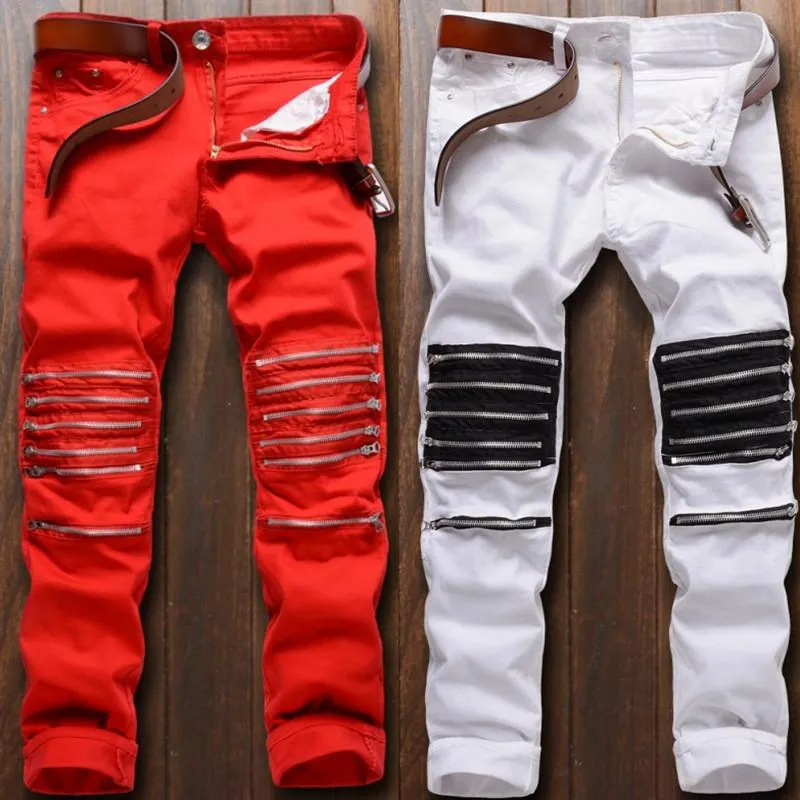 Men's Knee Zipper Jeans