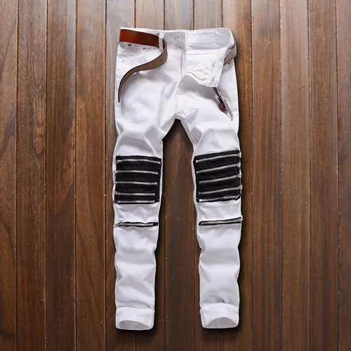 Men's Knee Zipper Jeans