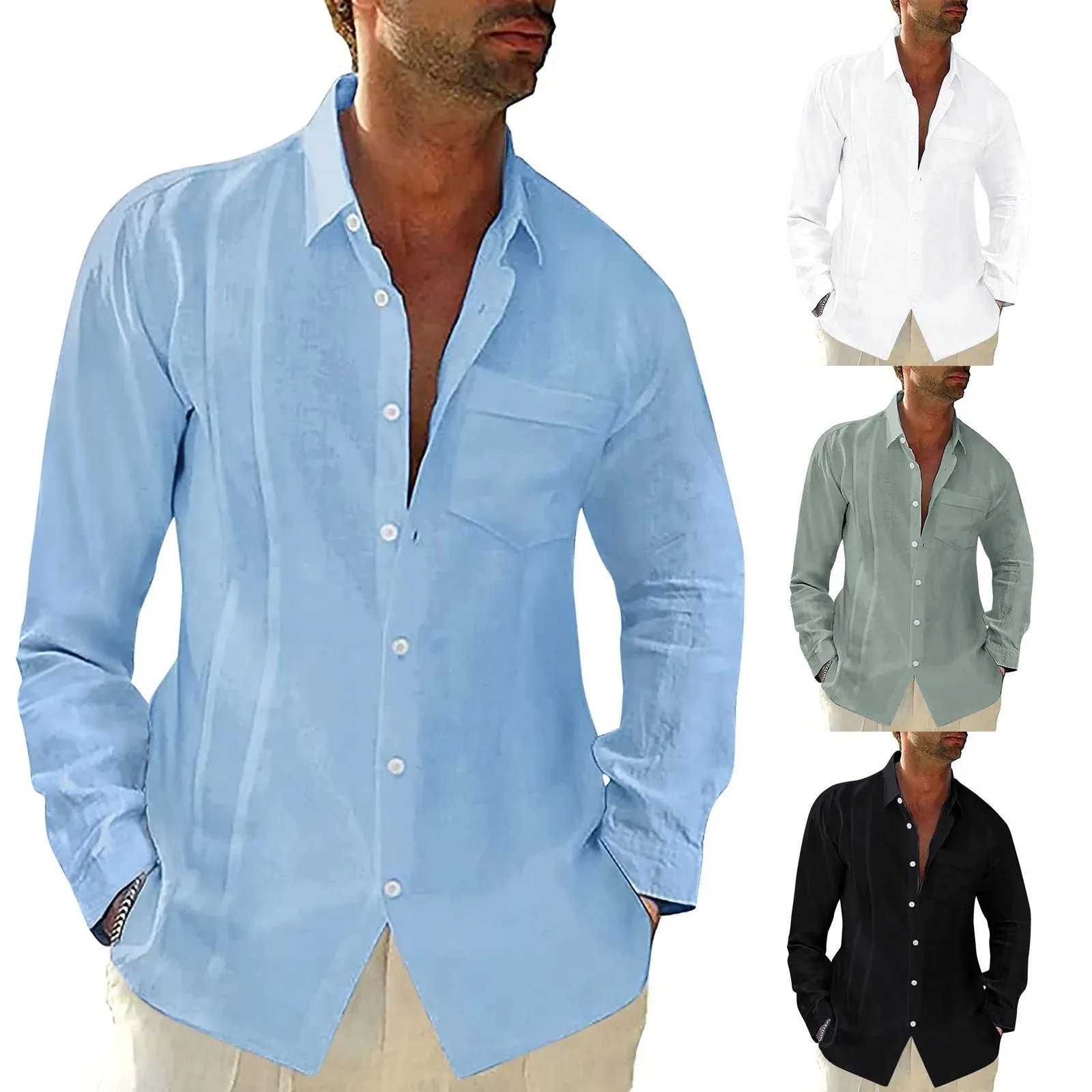 Men's Long Sleeve Casual Button down Shirts