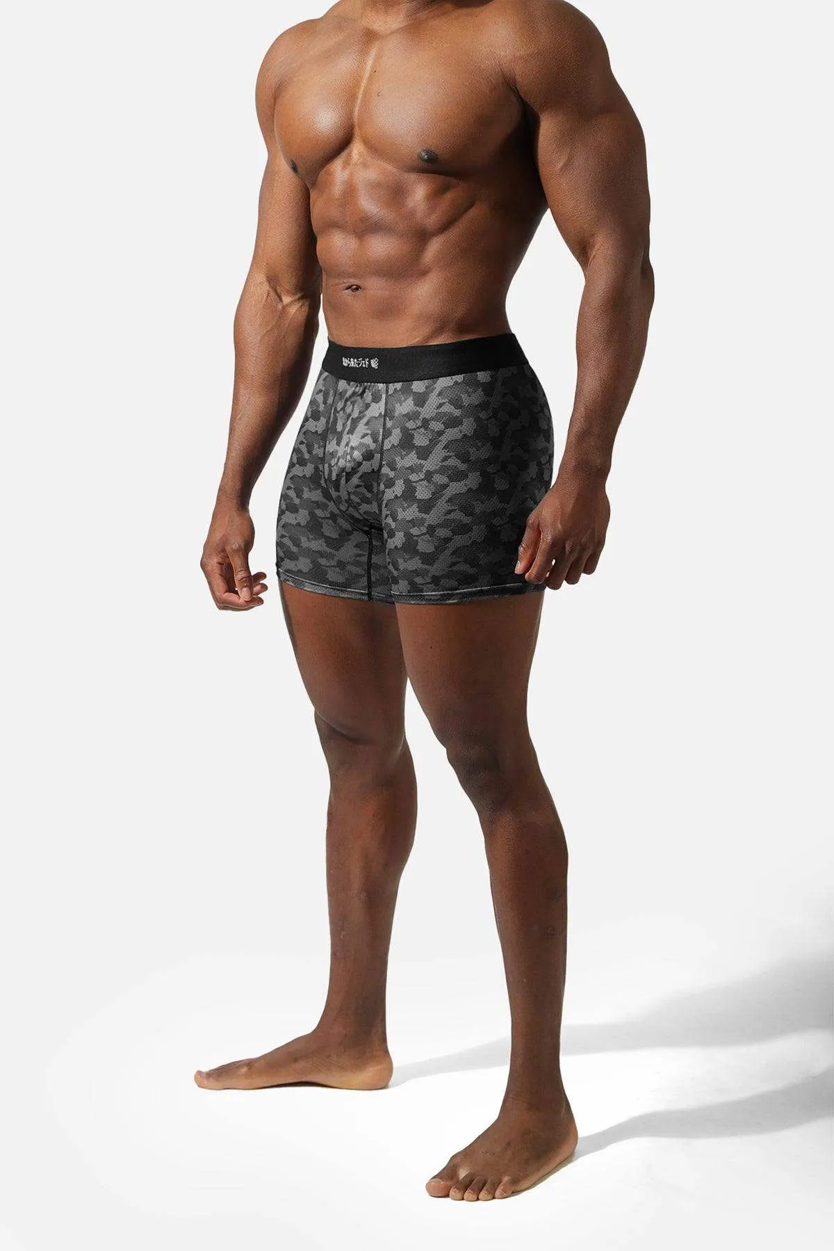 Men's Mesh Athletic Boxers 2-Pack - Black and Black Camo