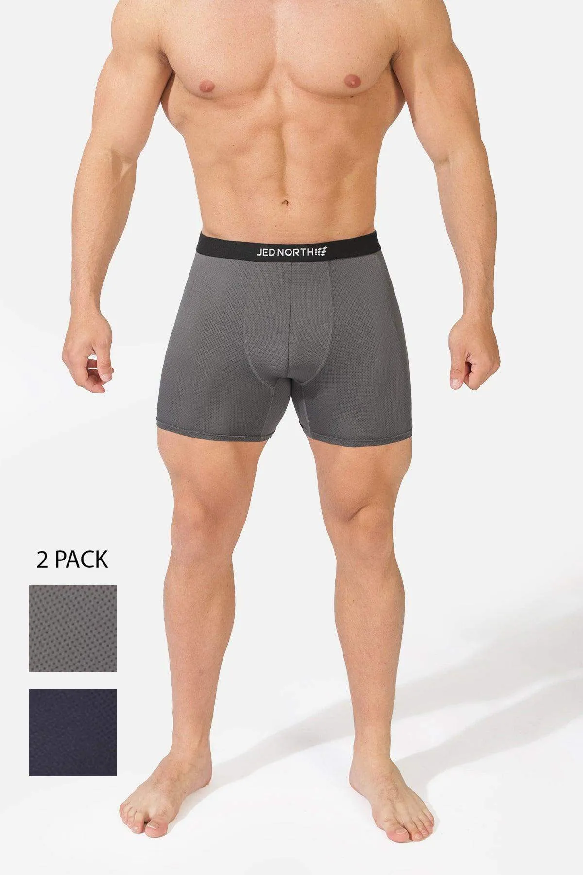 Men's Mesh Athletic Boxers 2-Pack - Gray and Navy