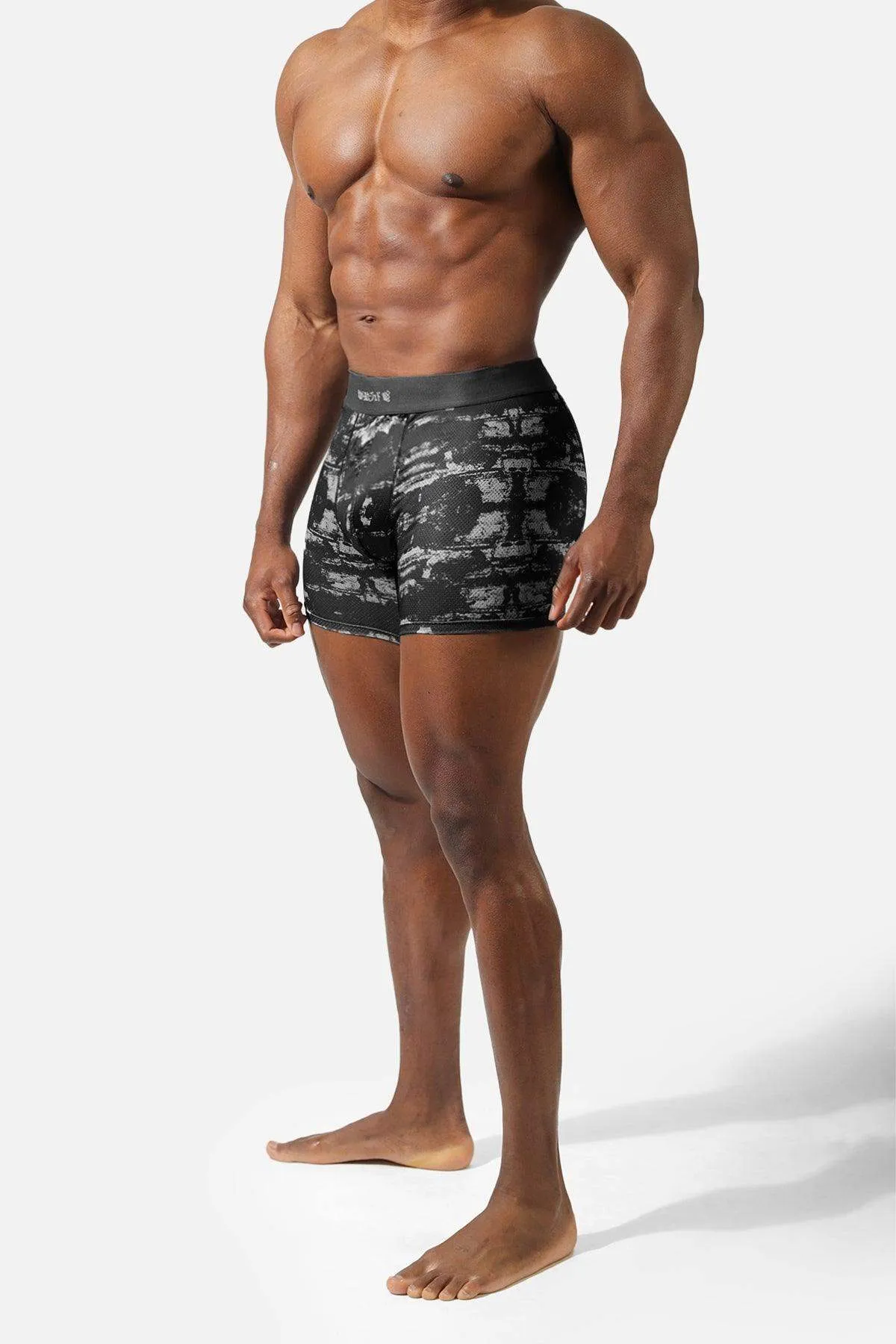 Men's Mesh Athletic Boxers 2-Pack - Green Camo and Black Brush