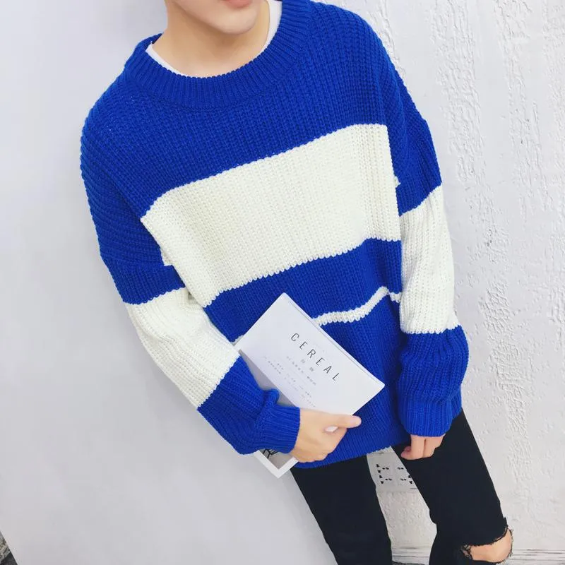 Men's Patchwork Long-Sleeved Sweater