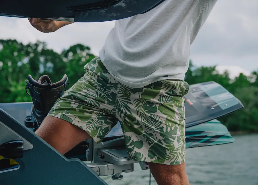 Men's Stretch Printed Poplin Deck Short