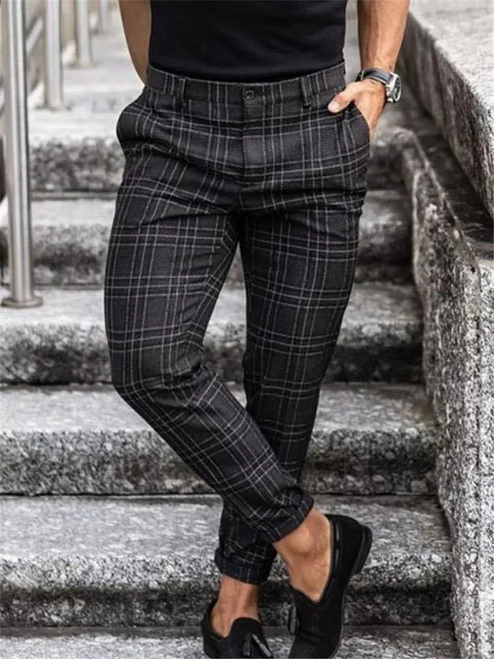 Men’s Stylish Button Up Plaid Pants