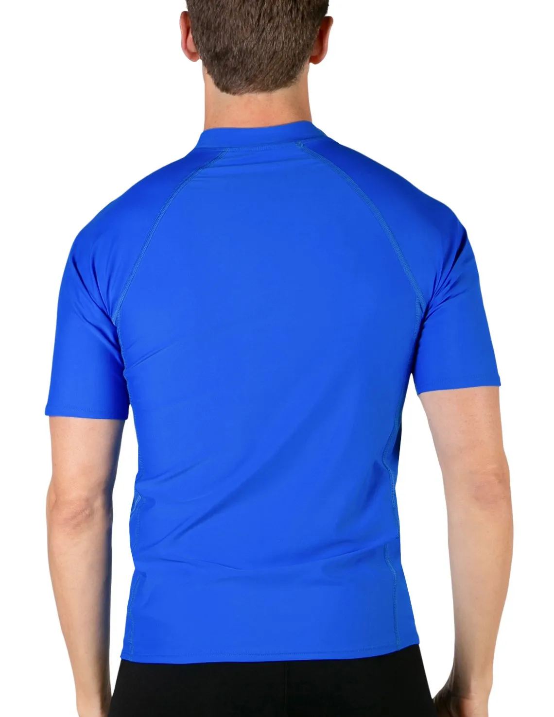 Men's  Swim Performance Short Sleeve Rash Guard - Black