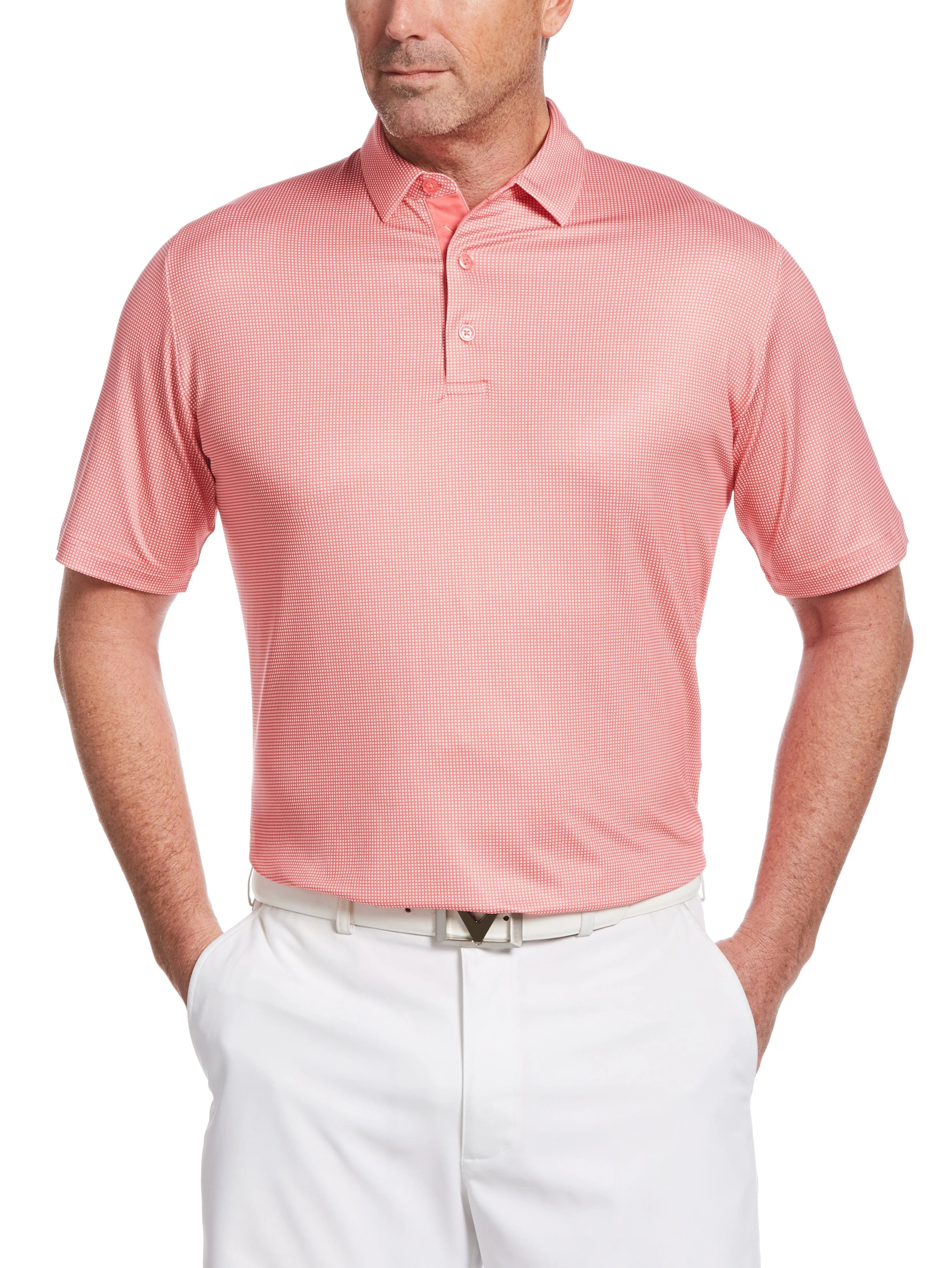 Mens Swing Tech™ Printed Gingham Polo