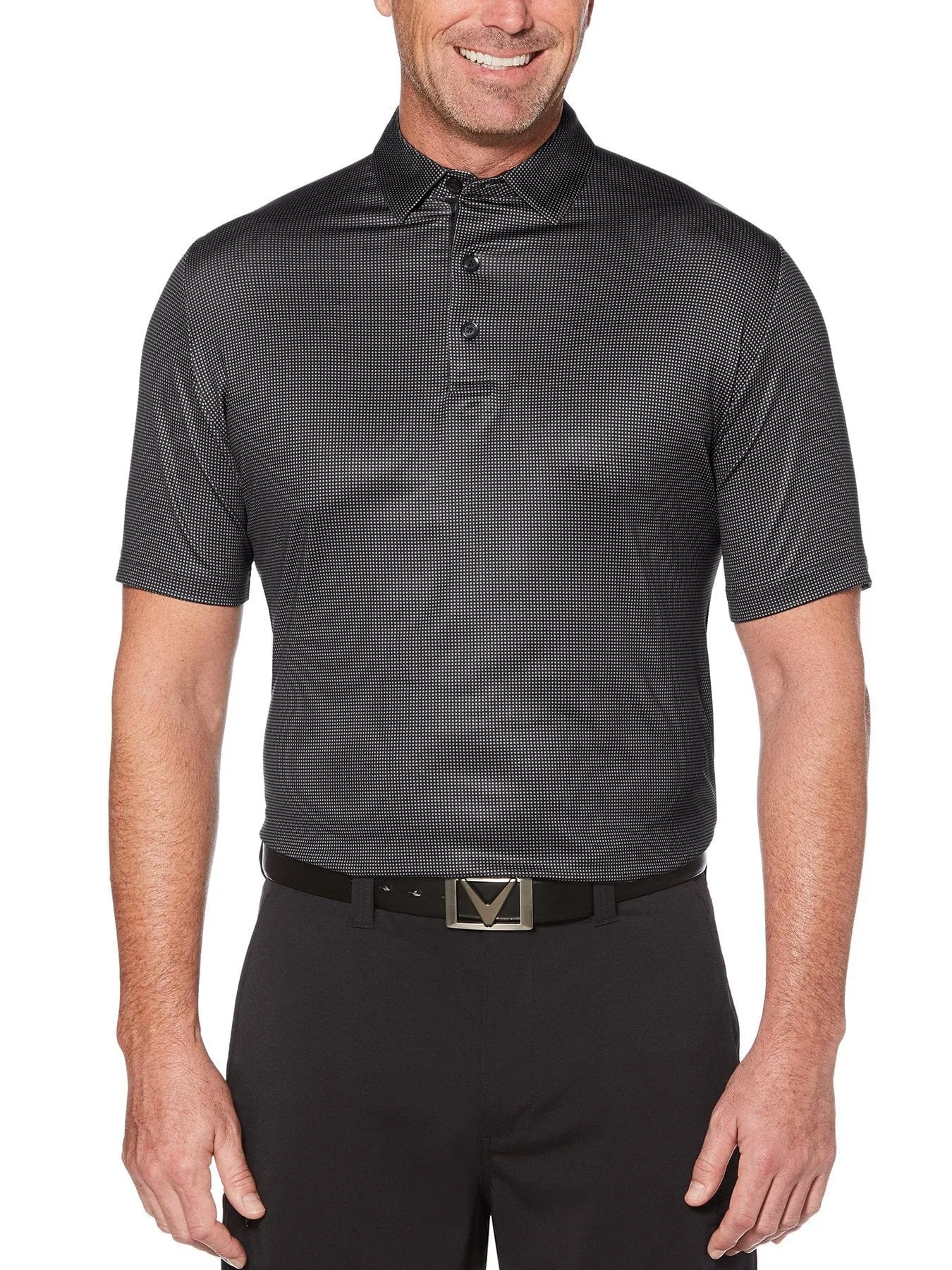 Mens Swing Tech™ Printed Gingham Polo