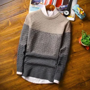 Men's Thick Solid Pullover