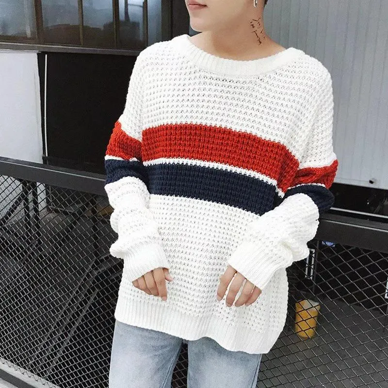 Men's Three Color Patchwork Sweater