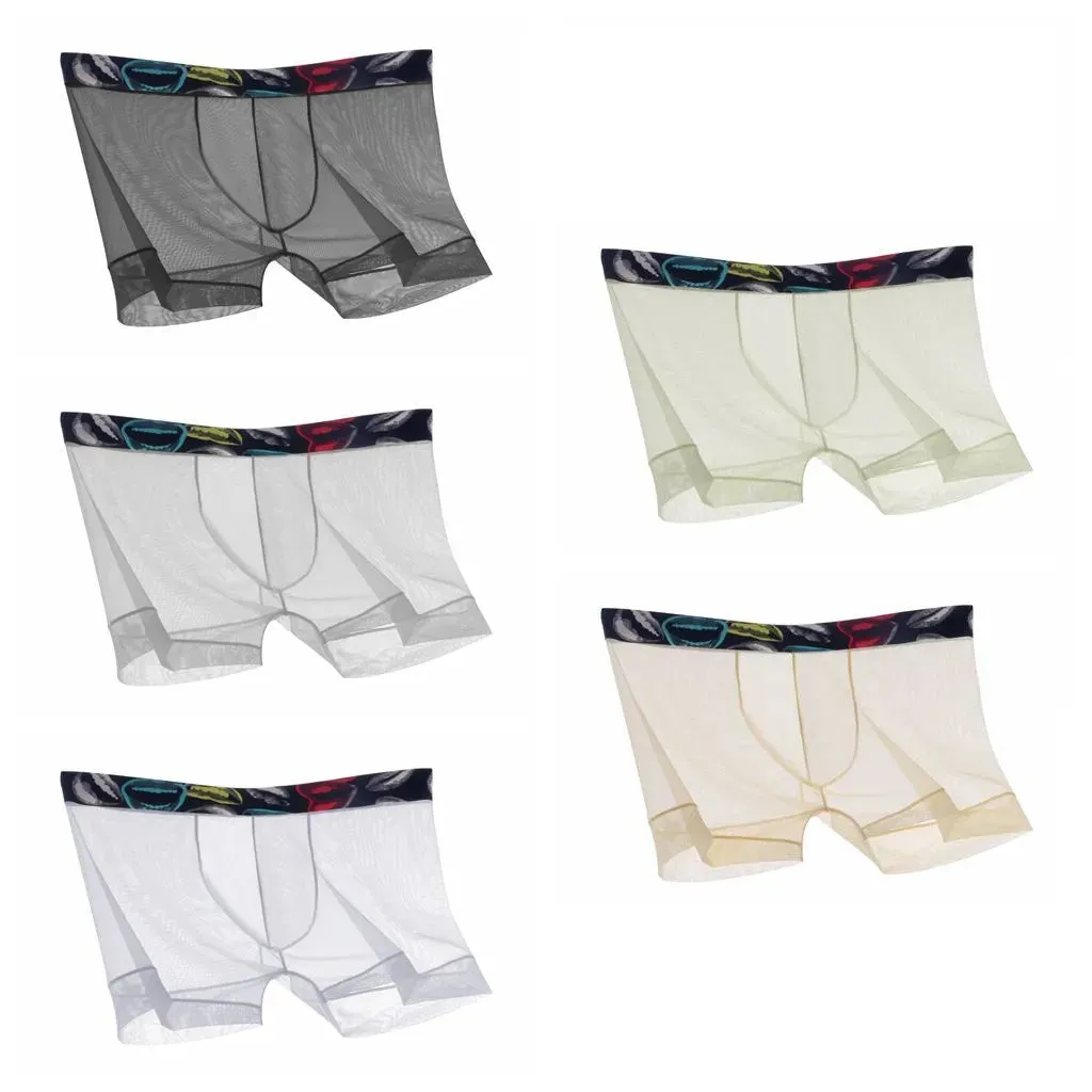 Men's Ultra Thin Ice Silk Mesh Underpants (5-Pack) -JEWYEE 1961