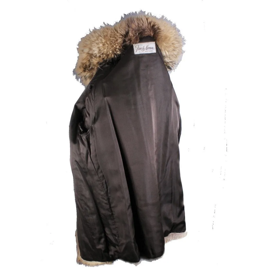 Mens Vintage 1970s Coyote Fur & Leather Parka Coat Jacket M/L Outrageous!