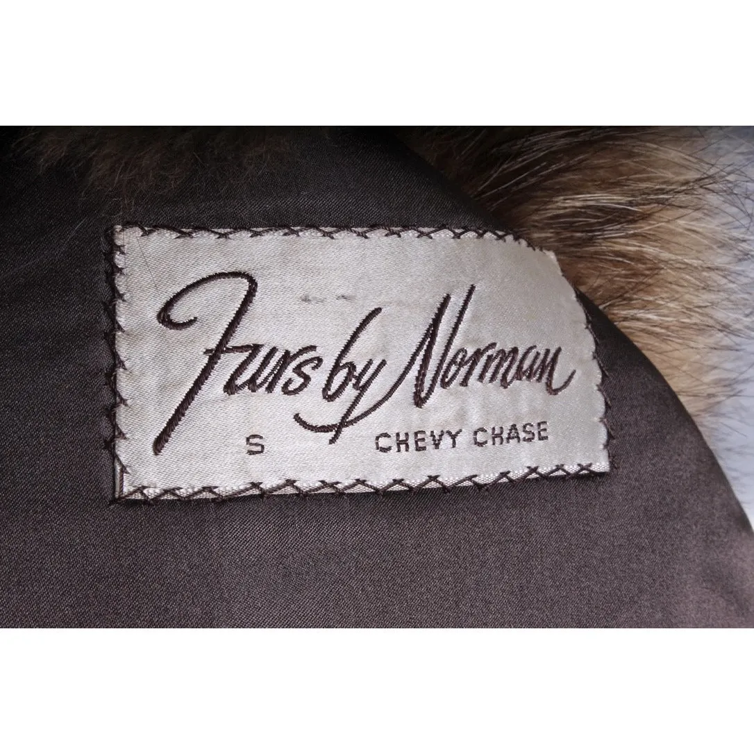 Mens Vintage 1970s Coyote Fur & Leather Parka Coat Jacket M/L Outrageous!
