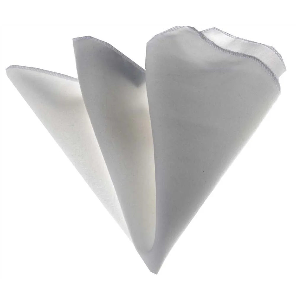 Men's White Pocket Square Hanky Handkerchief