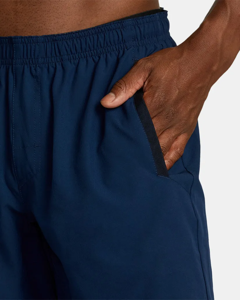 Mens Yogger Stretch Elastic Waist Shorts 17"