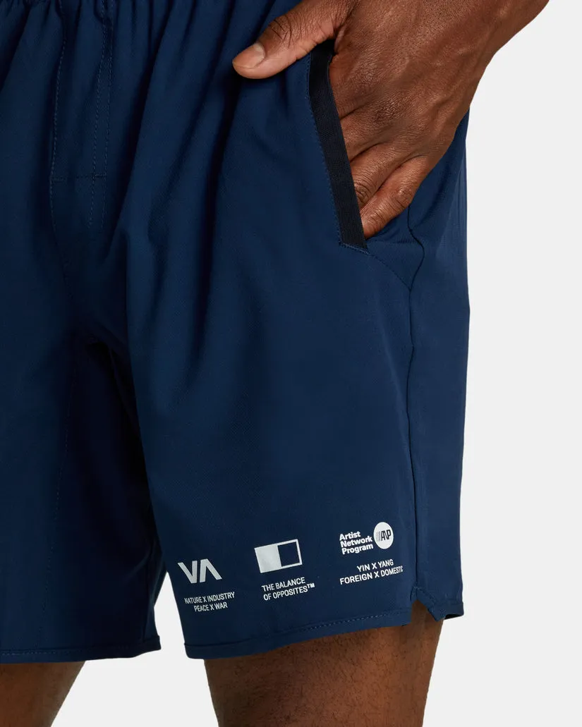 Mens Yogger Stretch Elastic Waist Shorts 17"