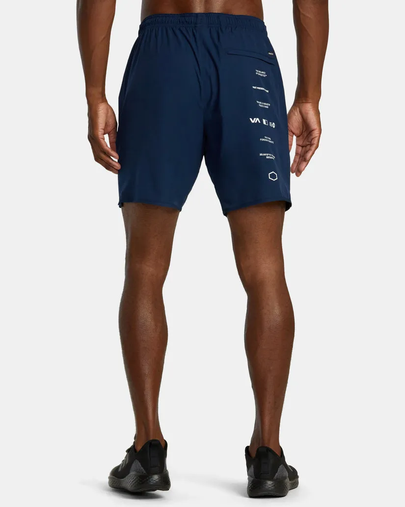 Mens Yogger Stretch Elastic Waist Shorts 17"