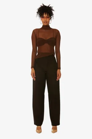 Mesh turtleneck In chocolate