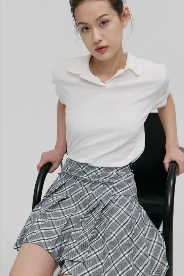 Monday Flow Dionne Check Skirt - Green