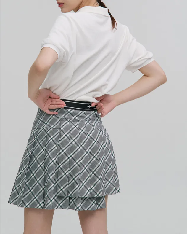 Monday Flow Dionne Check Skirt - Green