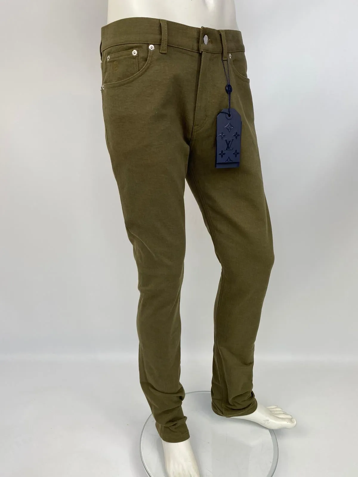 Monogram Patch Stretch Slim Jeans
