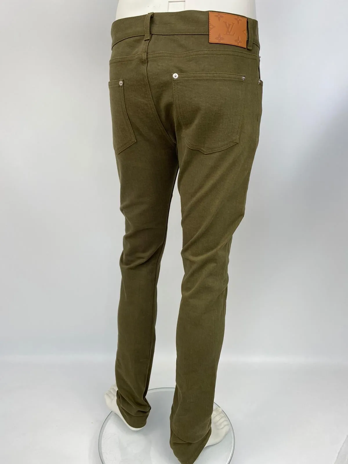 Monogram Patch Stretch Slim Jeans