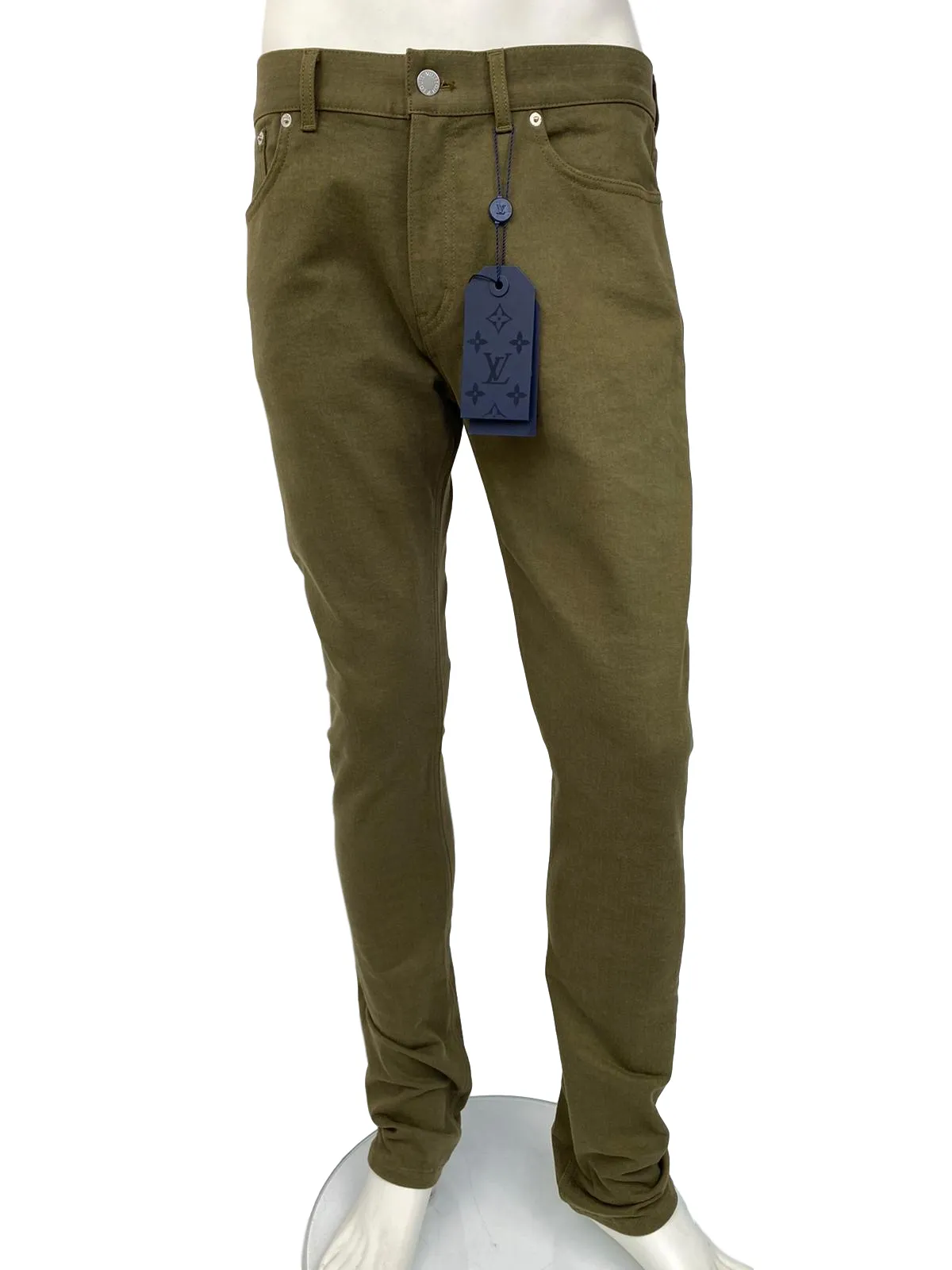 Monogram Patch Stretch Slim Jeans