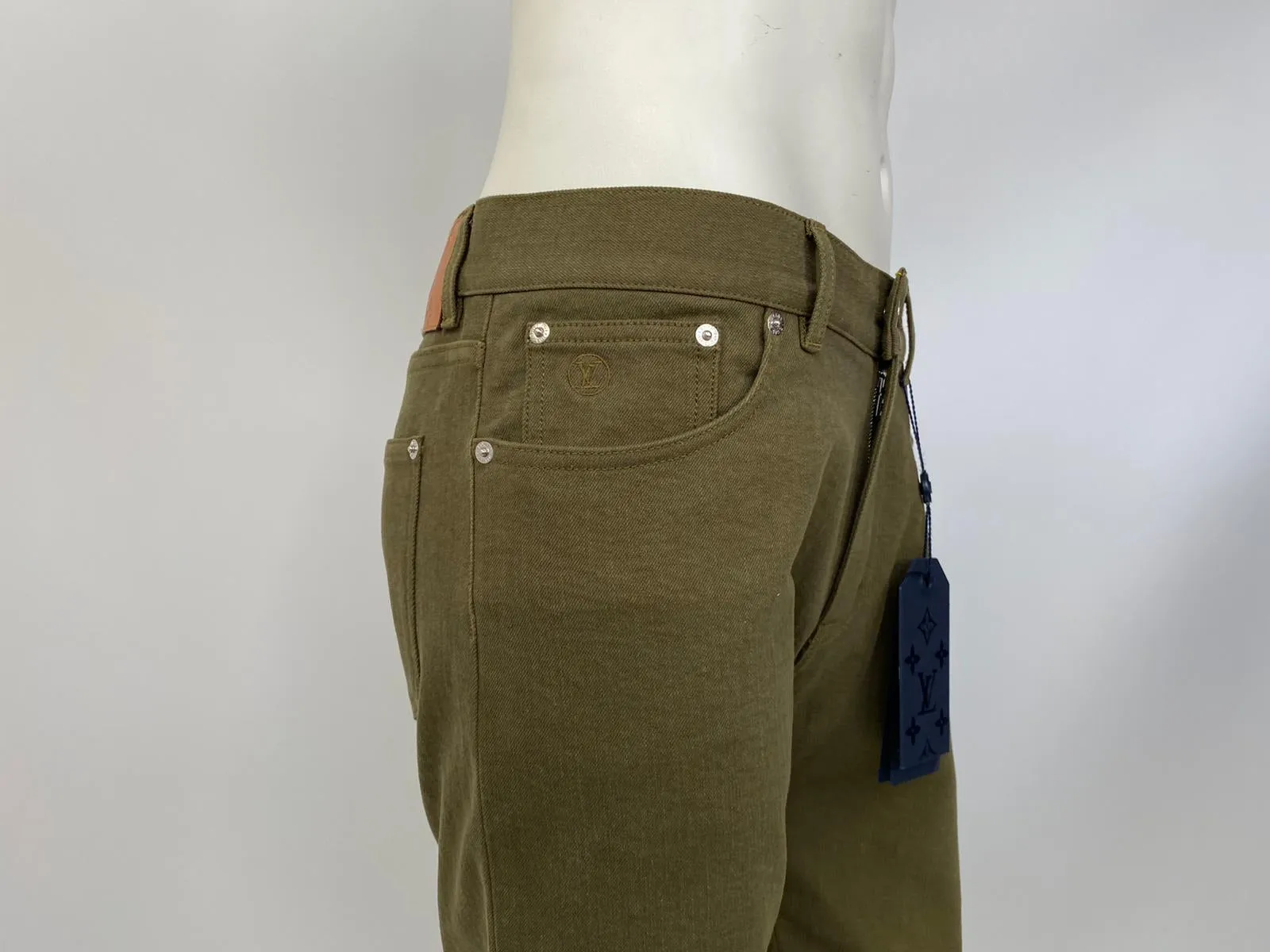Monogram Patch Stretch Slim Jeans