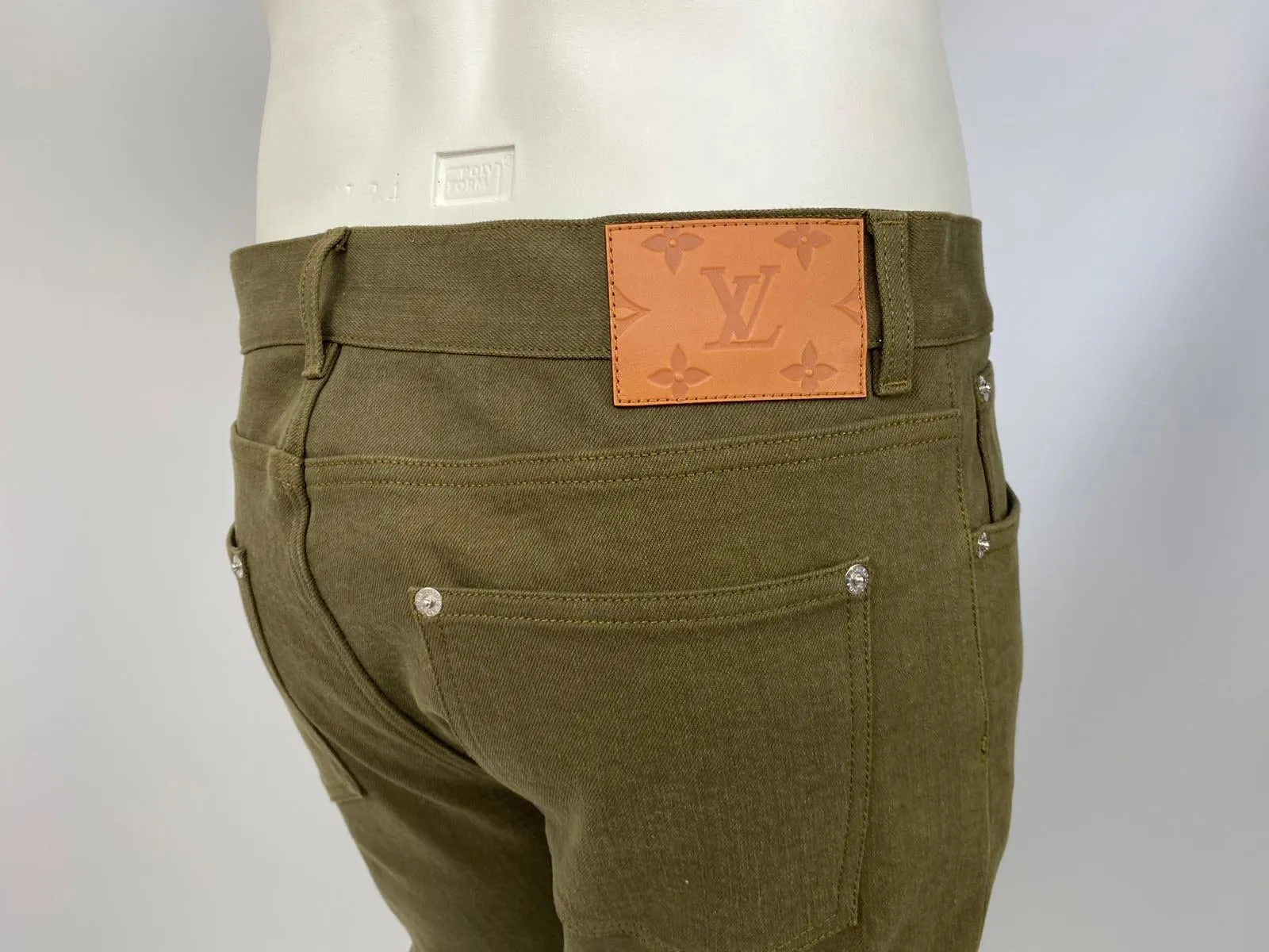 Monogram Patch Stretch Slim Jeans