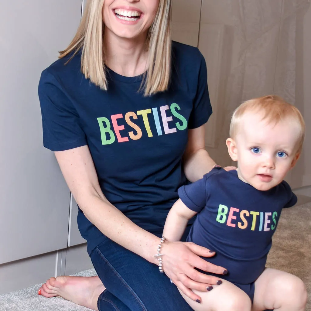 Mother And Child Multicoloured Besties T Shirts