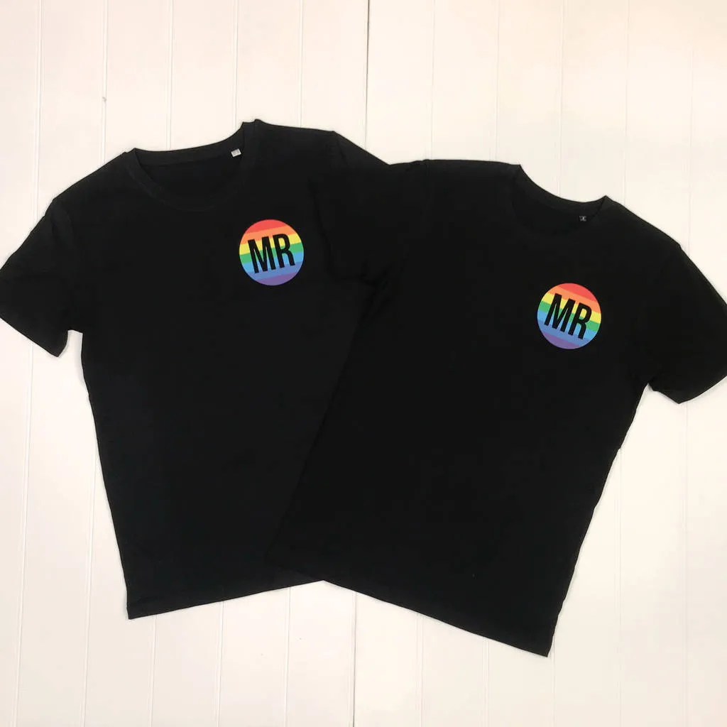 Mr And Mr Rainbow T Shirt Set