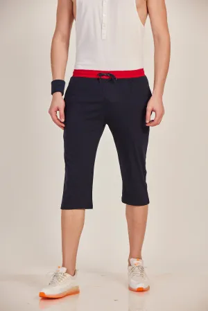Neva Men's Capri with Contrast Elasticated Waistband-Navy