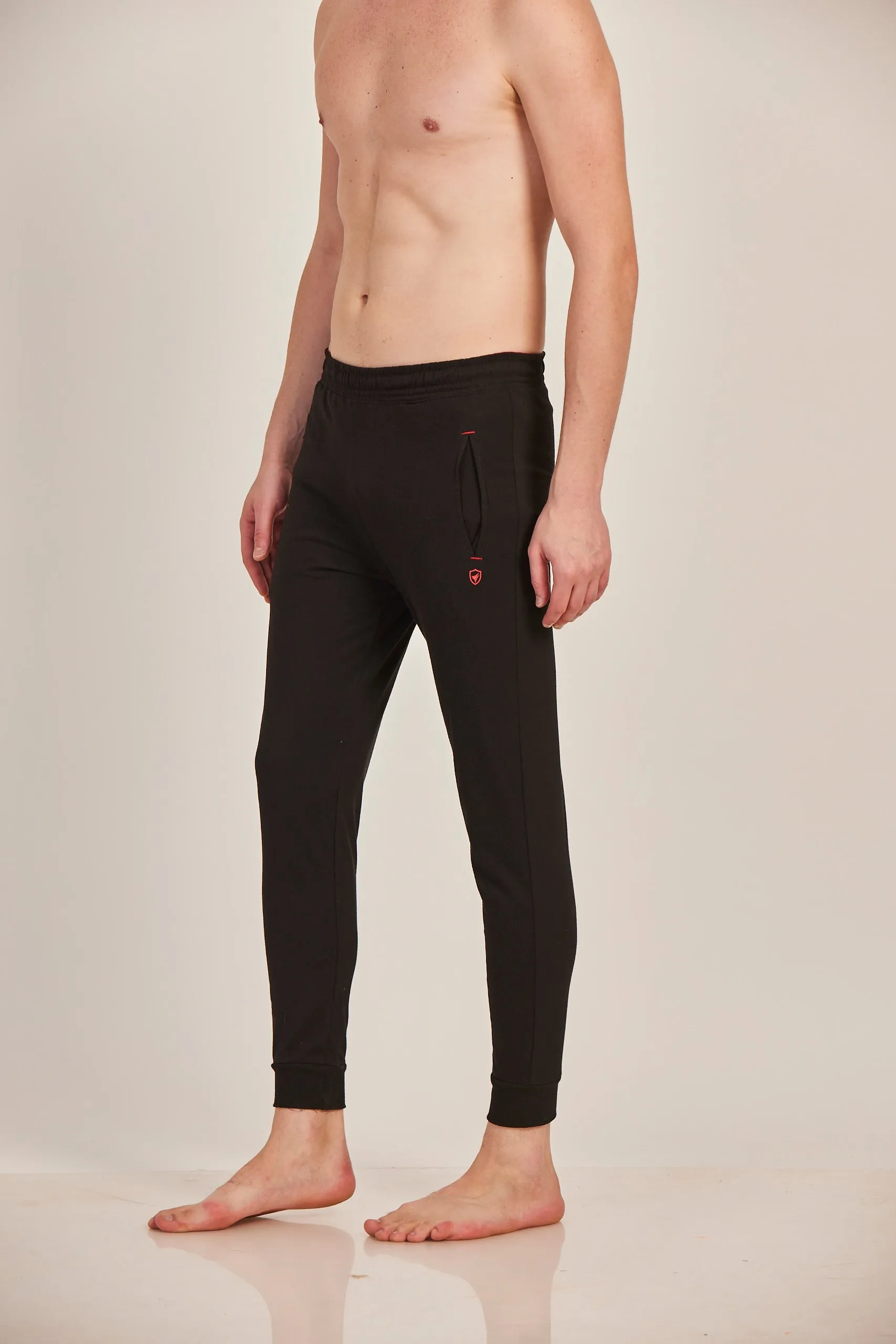Neva Men's Jogger Style Trackpant with Single Side Zipped Pocket-Black