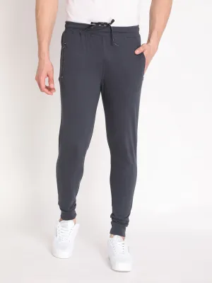 Neva Men's Jogger Style Trackpant with Single Side Zipped Pocket-Dark Grey