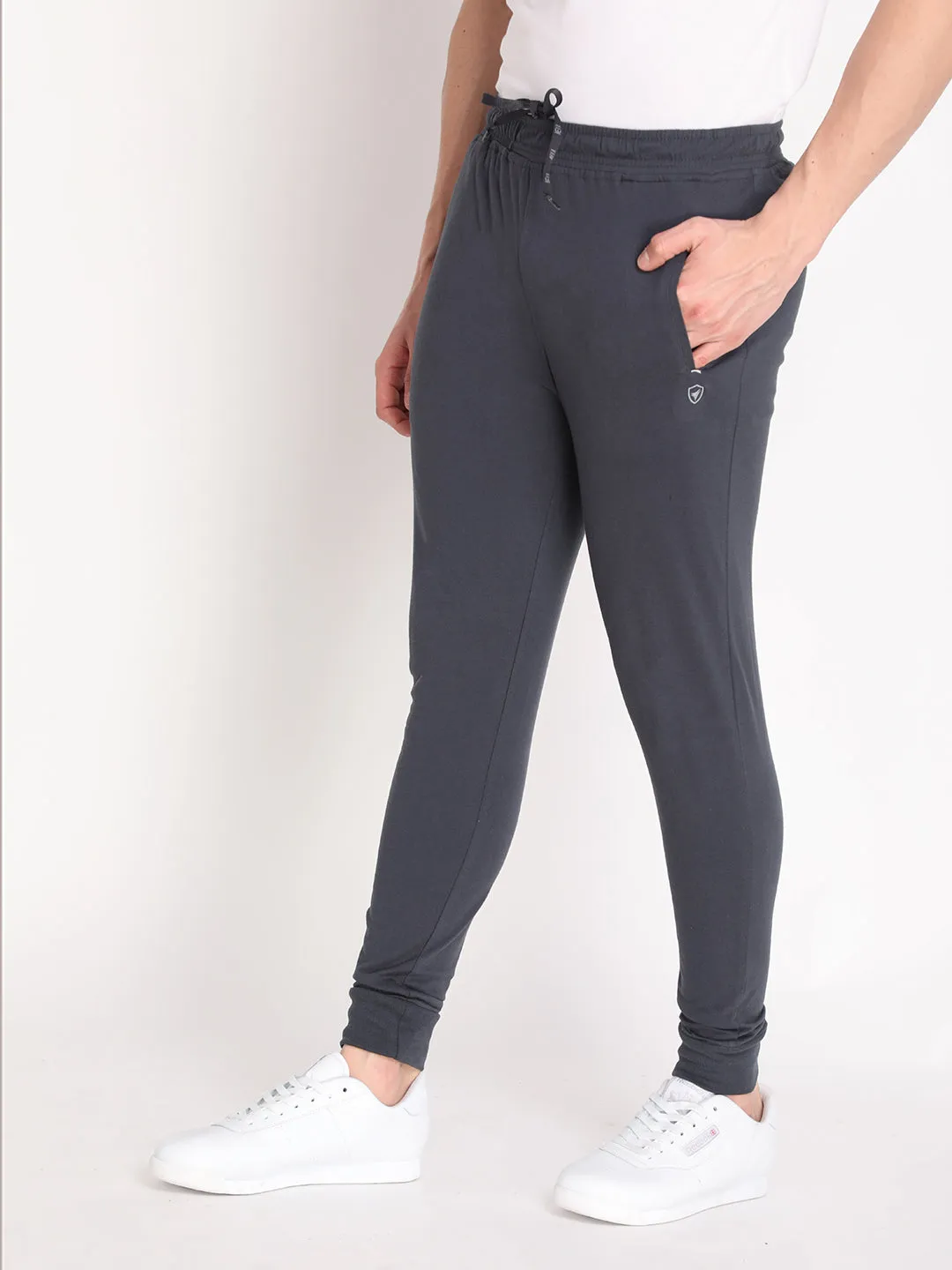 Neva Men's Jogger Style Trackpant with Single Side Zipped Pocket-Dark Grey