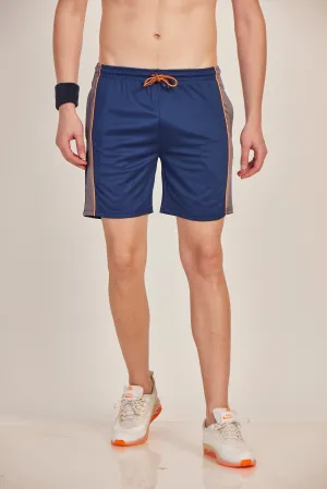 Neva Men's Sweatfree Bermuda with Contarst Piping and Single Side Zipped Pocket-Navy