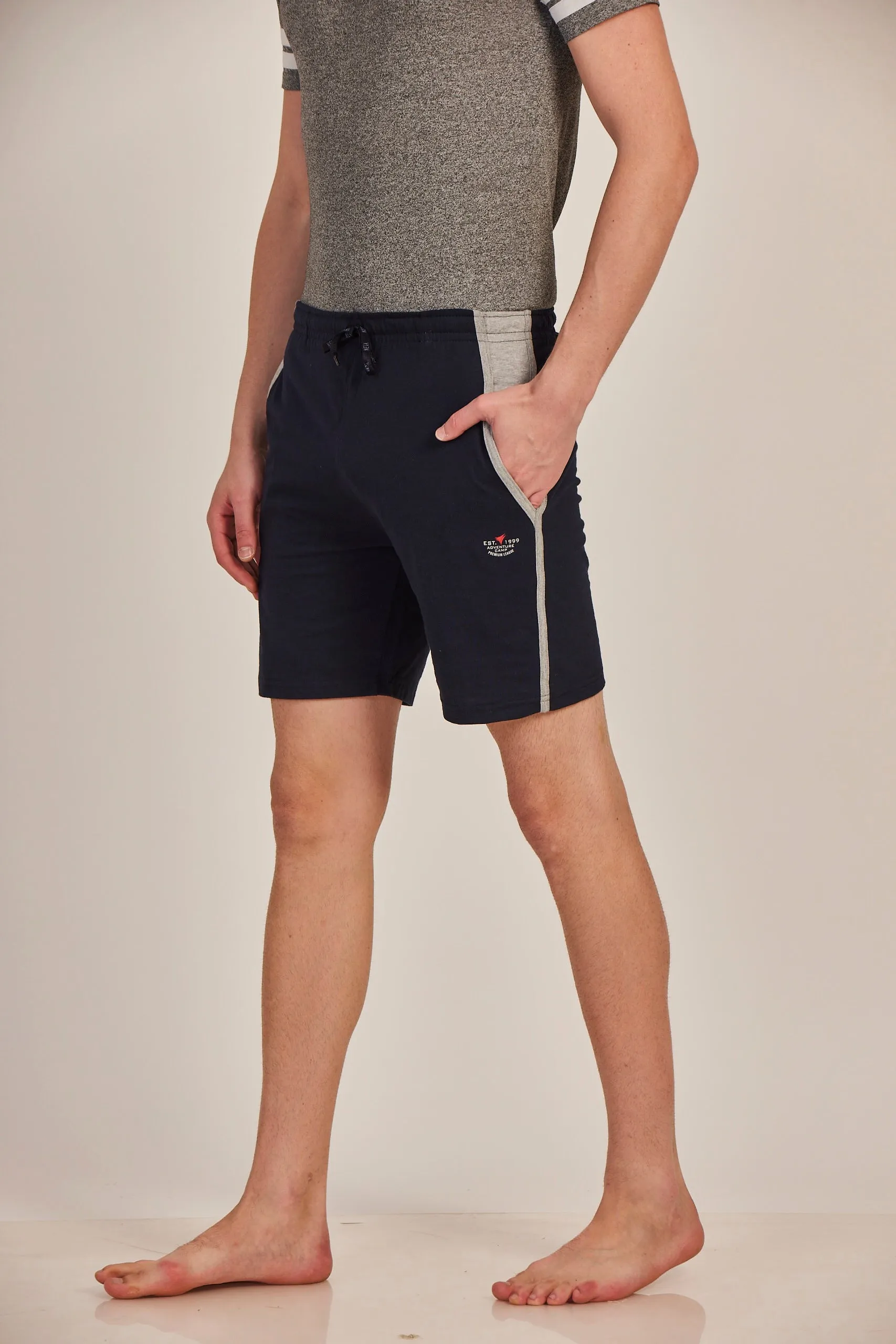 Neva Men's Sweatfree Bermuda with Single Side Zipped Pocket-Navy