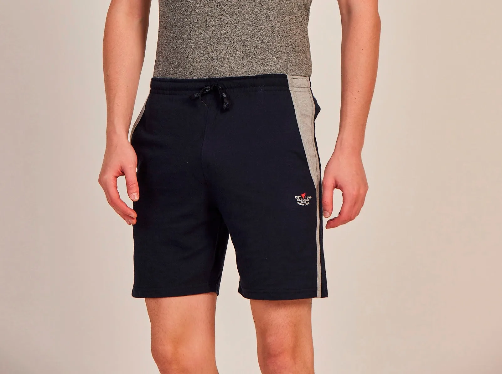 Neva Men's Sweatfree Bermuda with Single Side Zipped Pocket-Navy