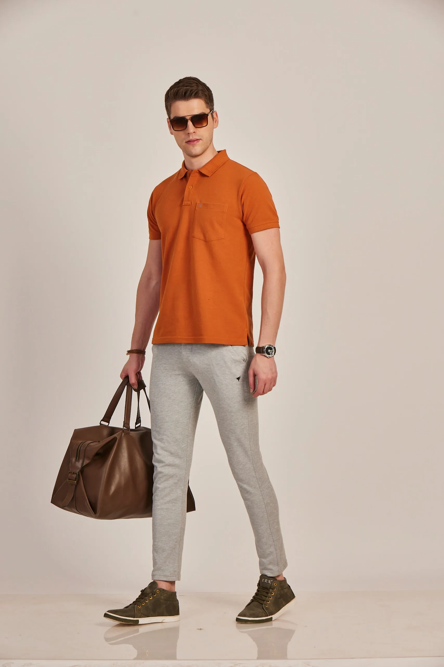 Neva Men's Sweatfree Pant Style Trackpant with Single Side Zipped Pocket-Grey Mix