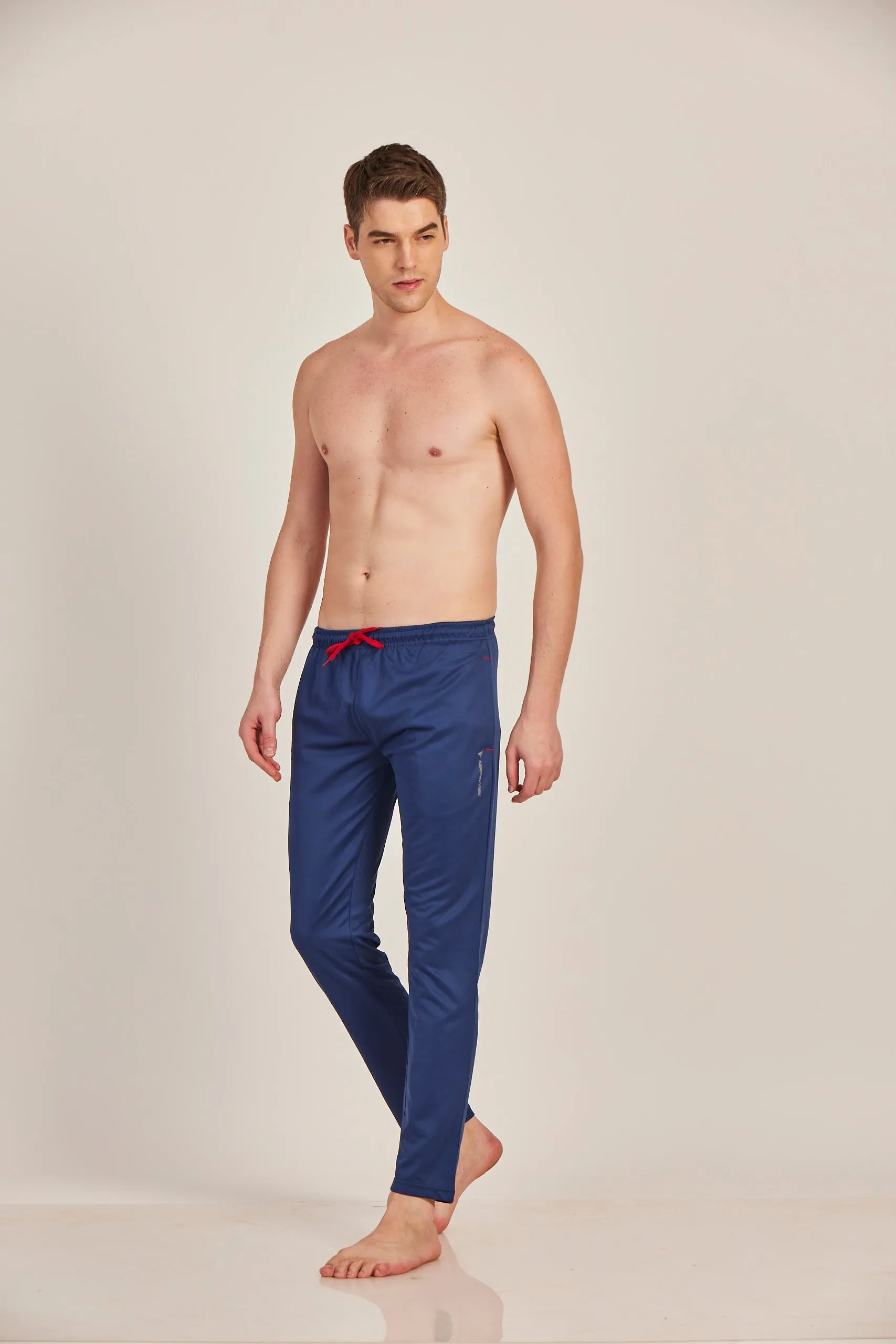Neva Men's Sweatfree Trackpant with Contrast Drawstring and Single Side Zipped Pocket-Navy