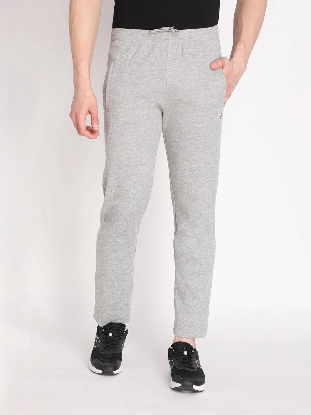 Neva Men's Sweatfree Trackpant with Single Side and back Side Zipped Pocket-Light Grey
