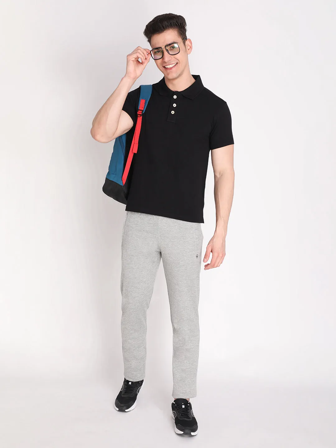 Neva Men's Sweatfree Trackpant with Single Side and back Side Zipped Pocket-Light Grey